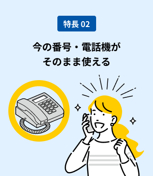 今の番号・電話機がそのまま使える